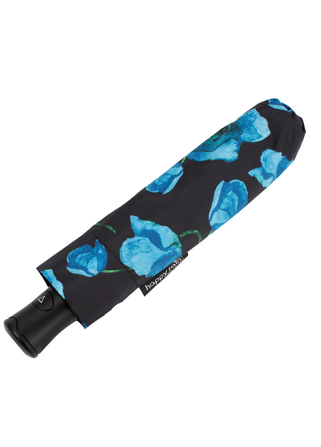 Чорна жіноча складна парасоля напівавтомат 88 см Happy Rain (260330294)