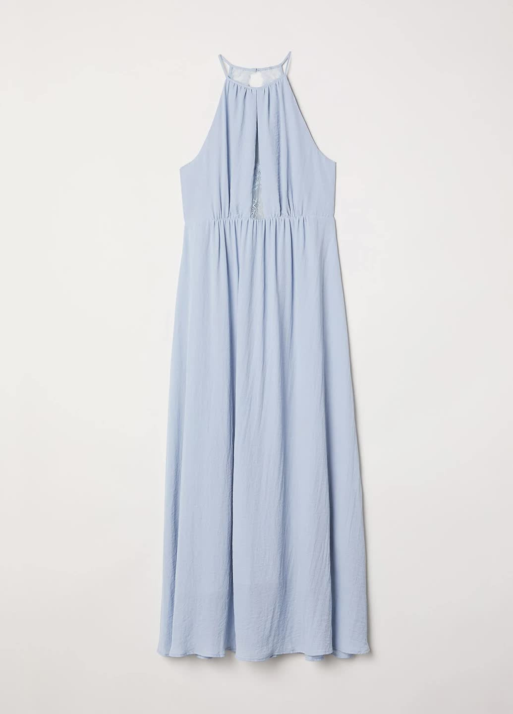 Голубое кэжуал платье макси H&M однотонное