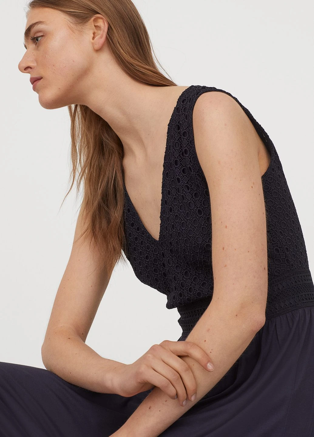 Темно-синя кежуал сукня максі H&M однотонна