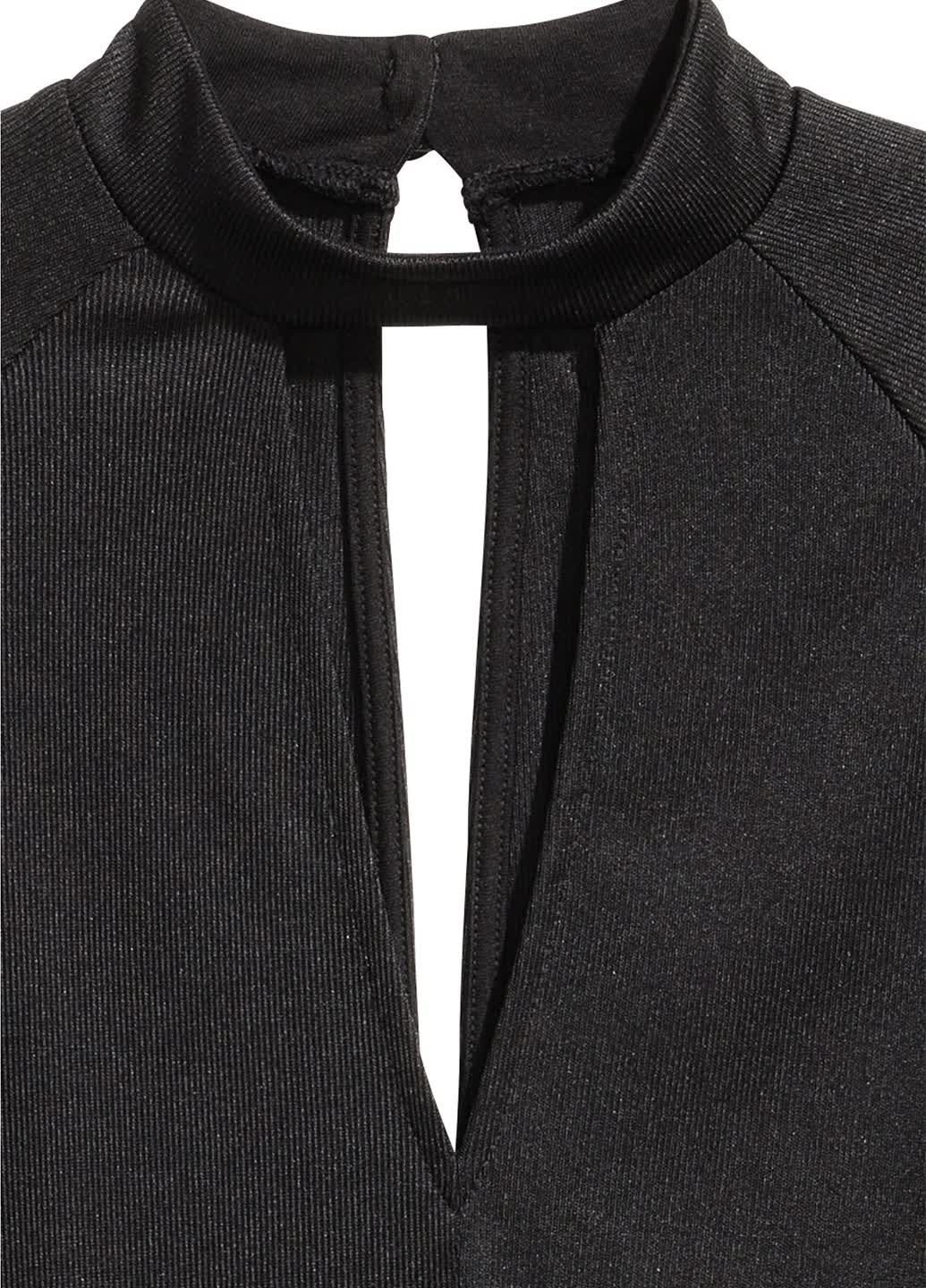 Комбинезон-шорты H&M однотонный чёрный кэжуал