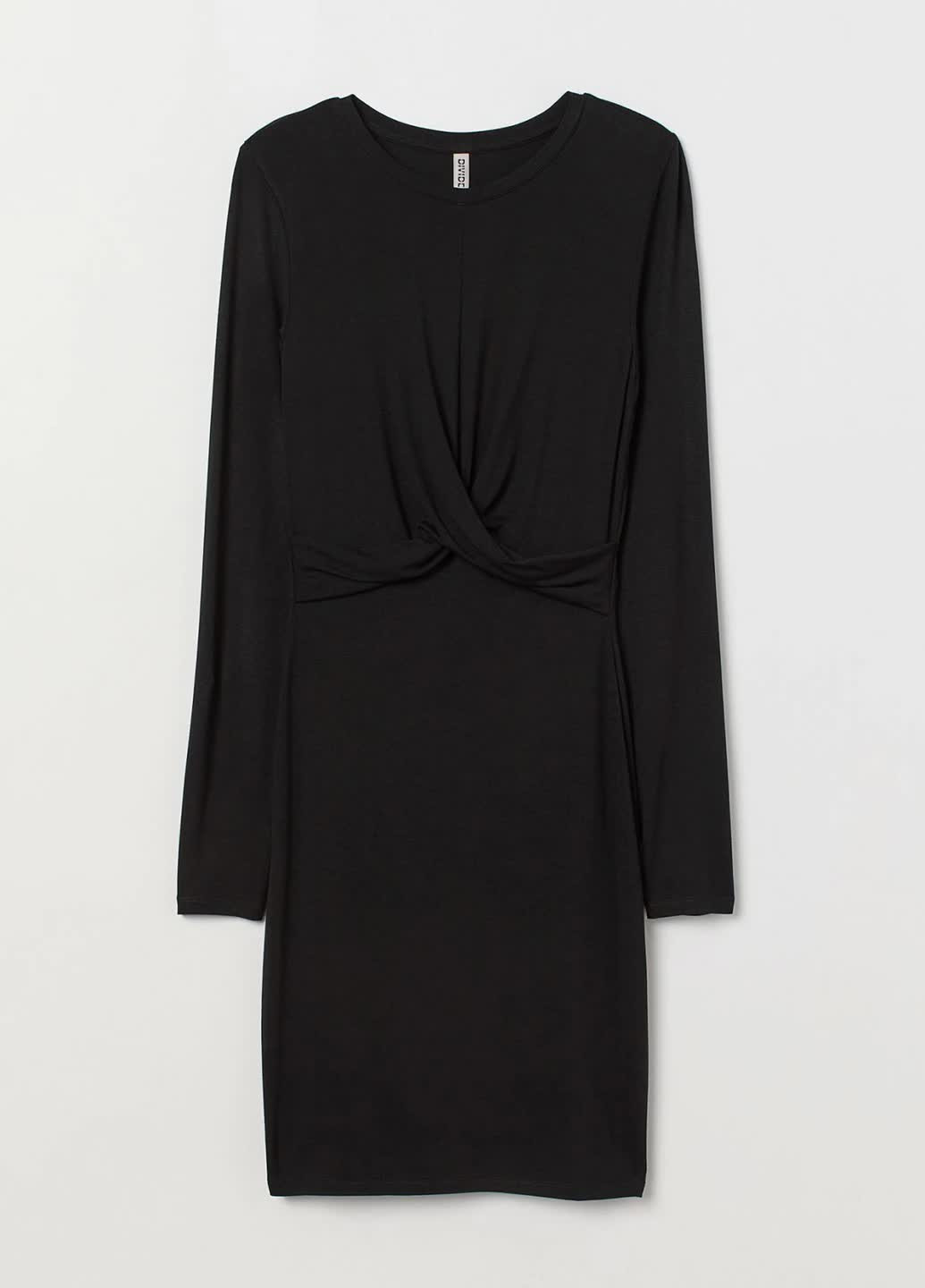 Черное кэжуал платье из вискозы H&M однотонное