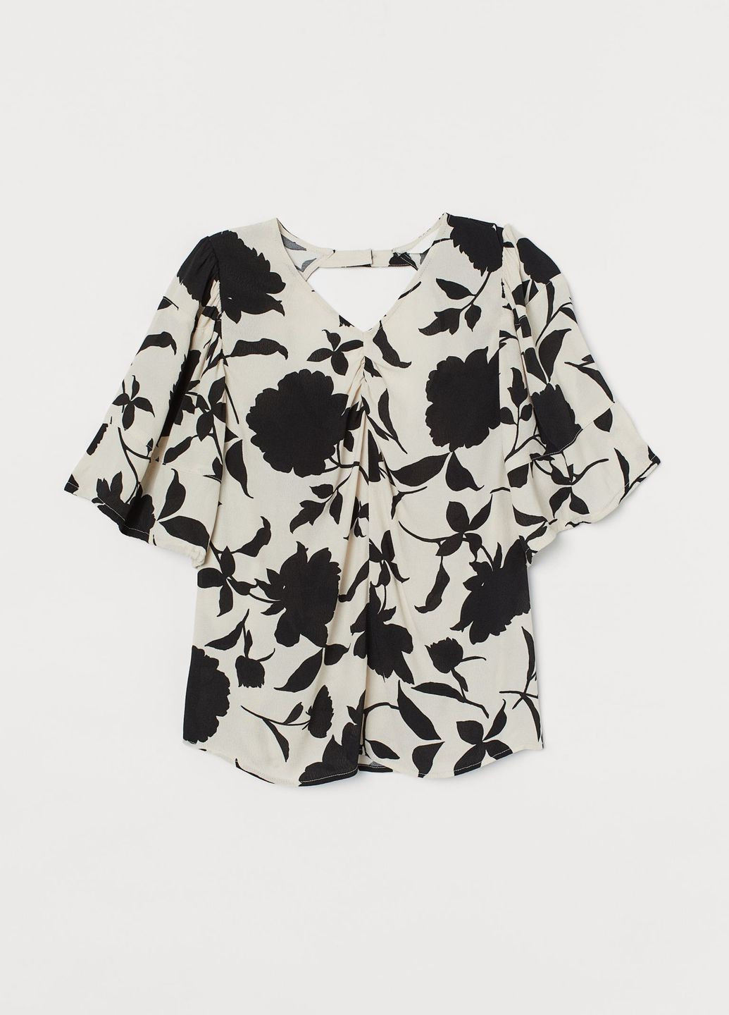 Комбинированная летняя блуза в цветочный принт H&M