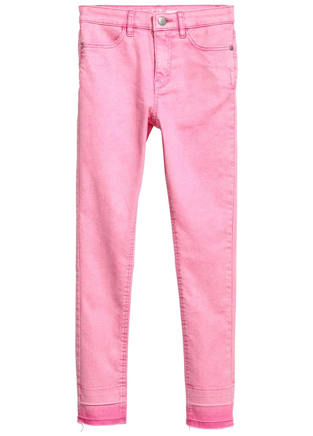 Розовые демисезонные джинсы skinny H&M
