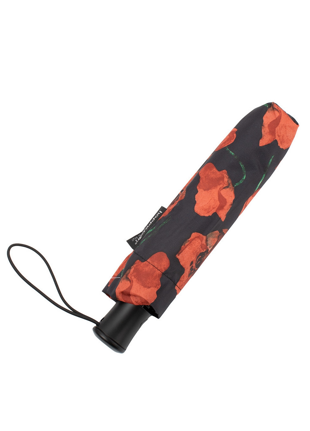 Чорна складна жіноча парасолька напівавтомат 88 см Happy Rain (260285440)