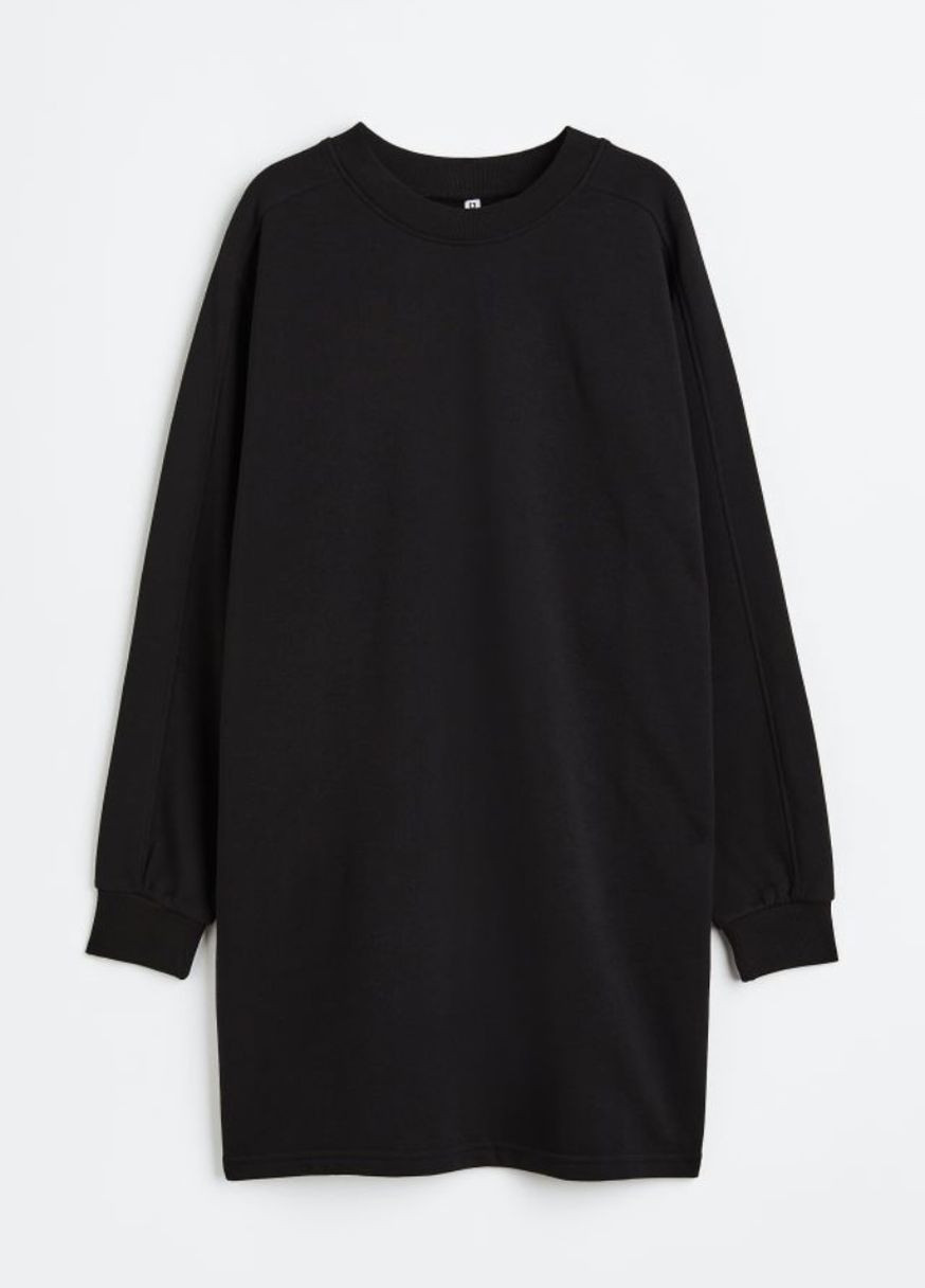 Черное кэжуал платье свободного кроя H&M однотонное