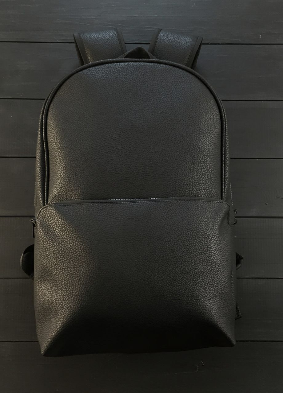 Мужской городской рюкзак с экокожи черного цвета повседневный универсальный, рюкзак для ноутбука No Brand premium (260341344)