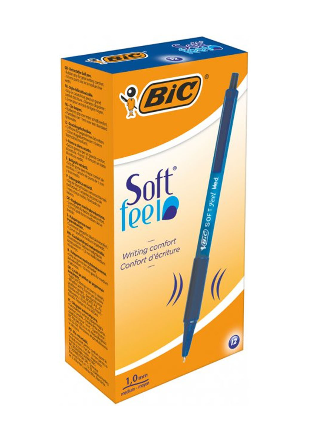 Набір кулькових ручок soft feel clic grip синій (12 шт) Bic 70330914346 (260342442)