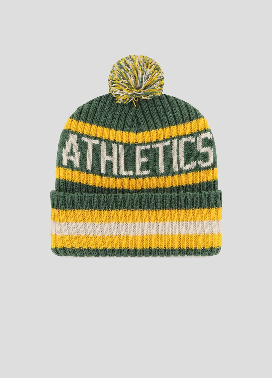 Зелено-желтая шапка с помпоном Mlb Oakland Athletics Bering 47 Brand (260356259)