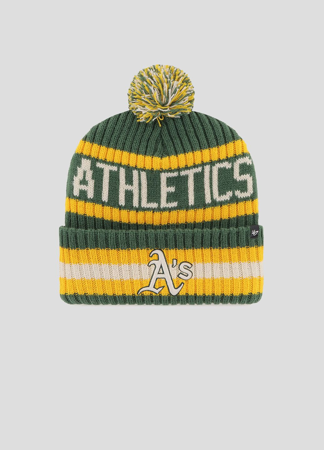 Зелено-желтая шапка с помпоном Mlb Oakland Athletics Bering 47 Brand (260356259)