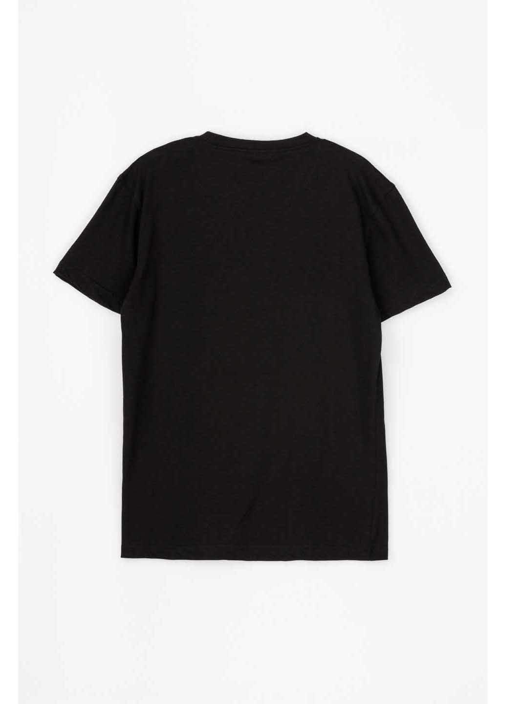 Чорна футболка однотонна Stendo