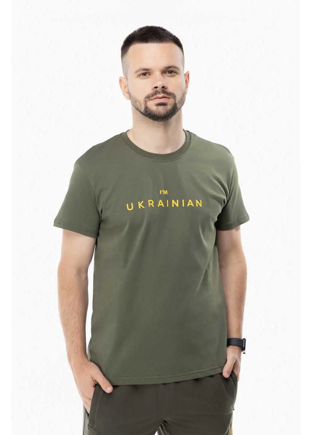 Хаки (оливковая) футболка с принтом "i'm ukrainian" Demos