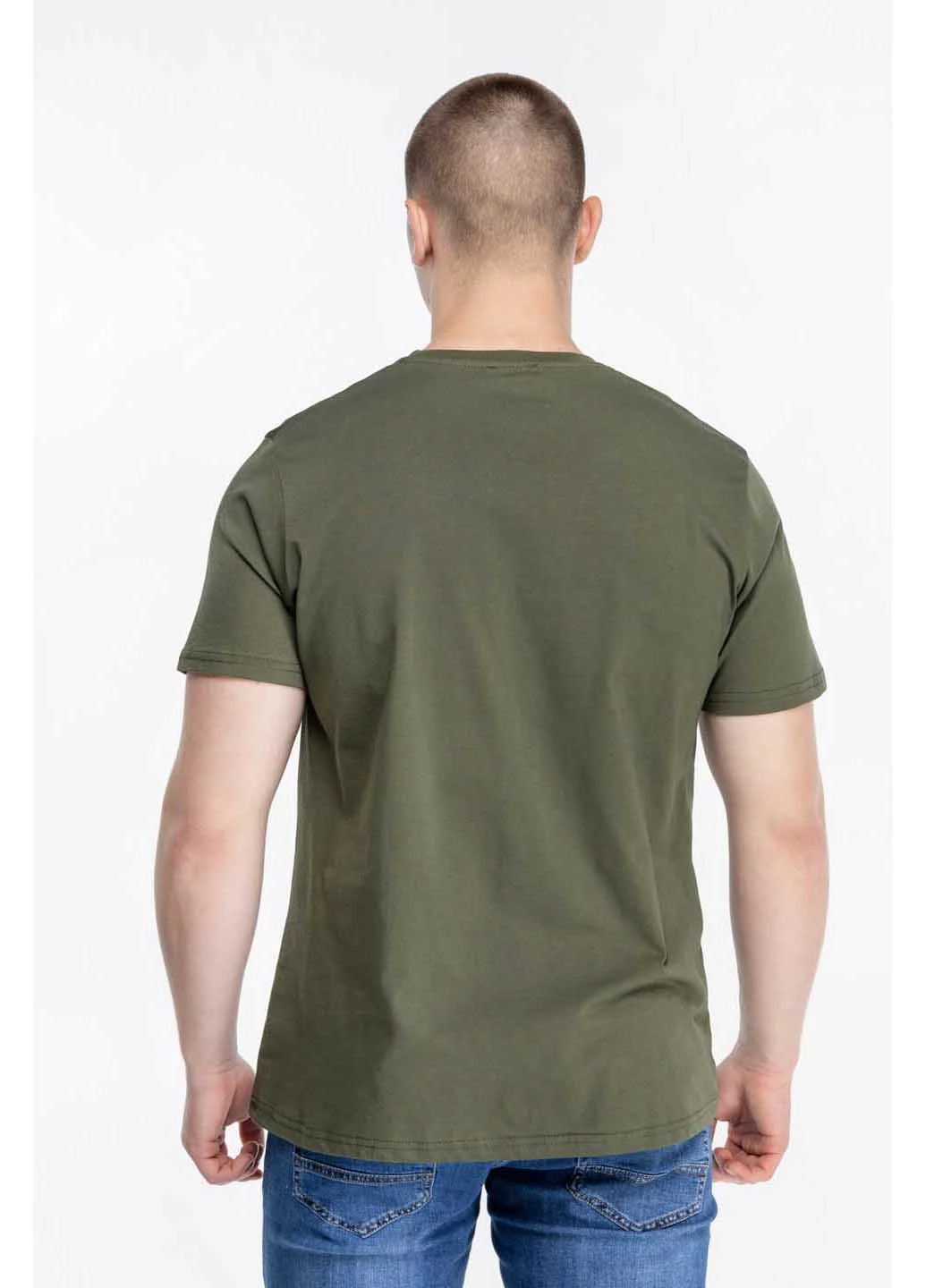 Хакі (оливкова) футболка з принтом "боріться-поборете" Demos