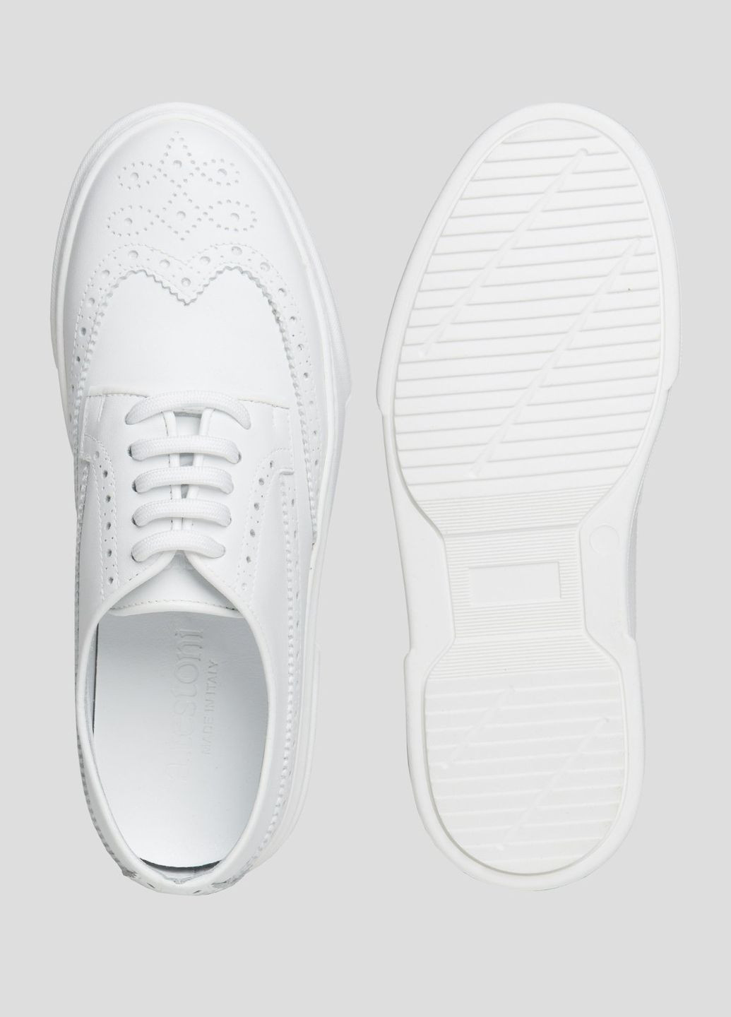 Белые кожаные туфли с перфорацией a.Testoni