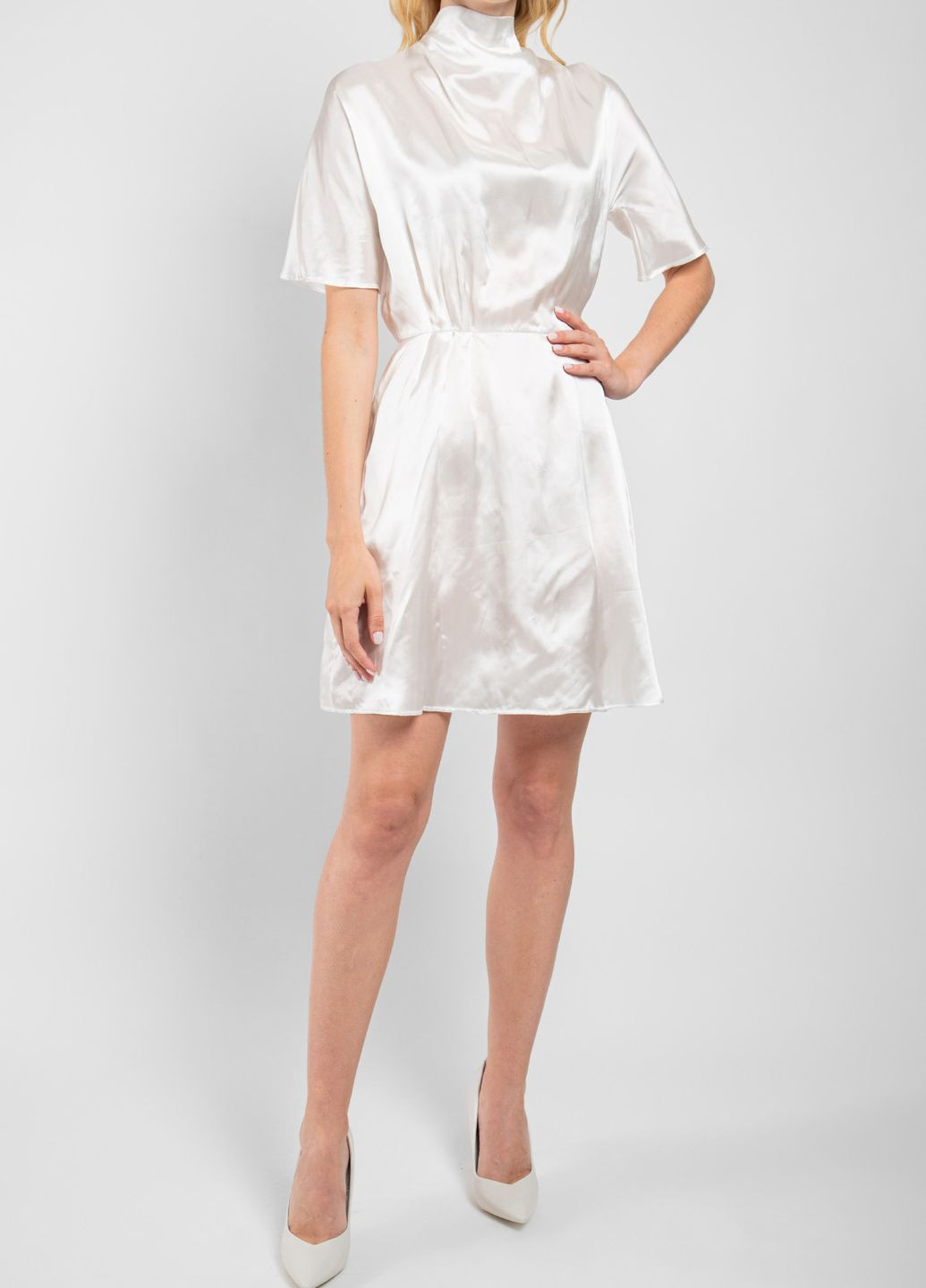 Белое повседневный белое короткое платье MSGM однотонное