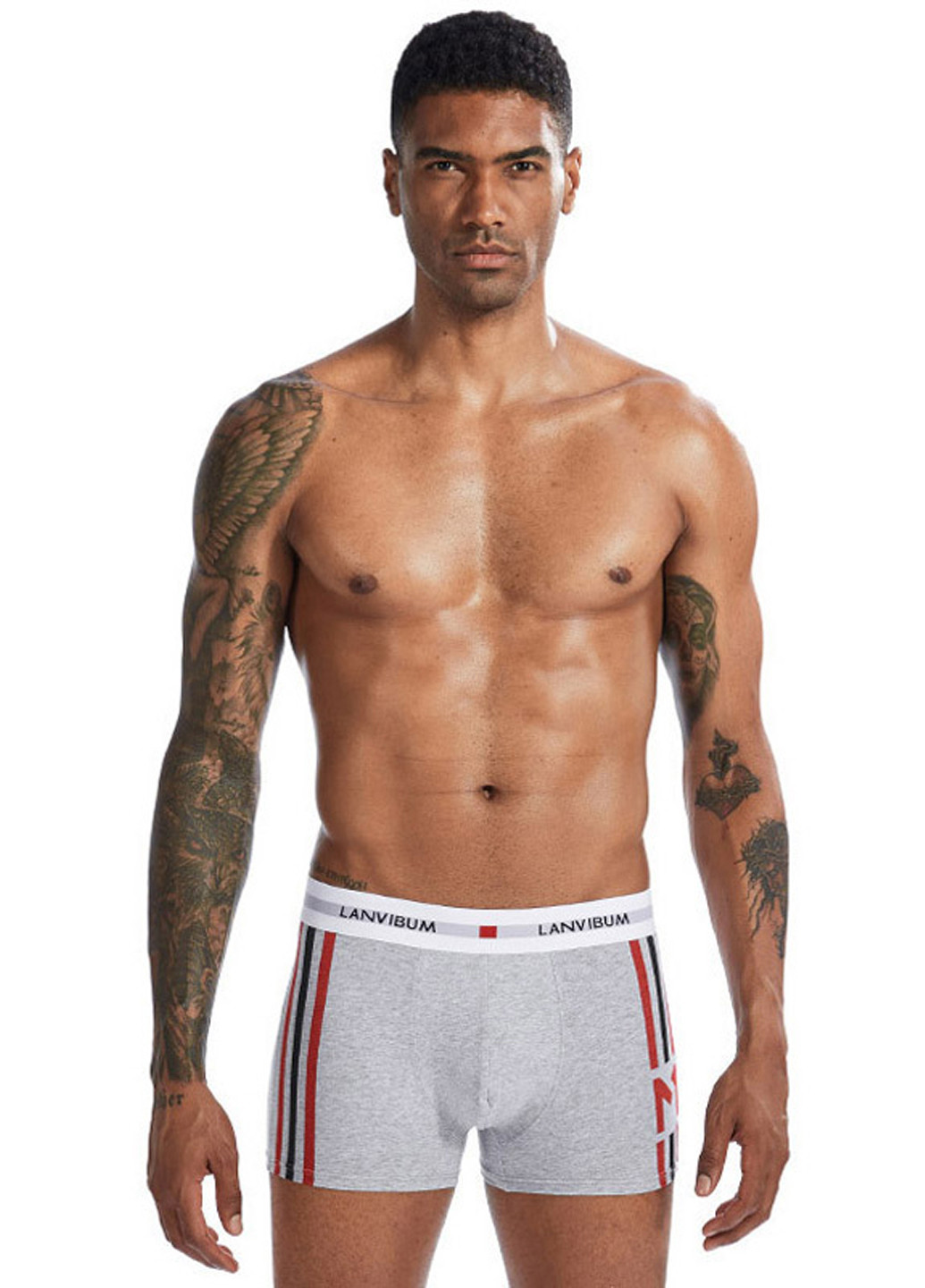 Мужские трусы боксеры Серый Мужское нижнее белье Lanvibum (260360419)