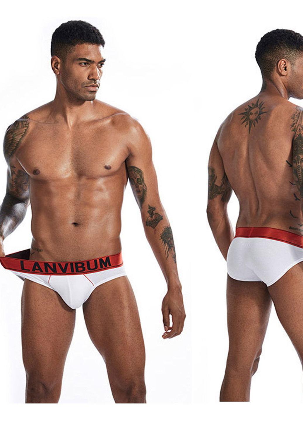 Мужские трусы брифы Белый Брендовые мужские трусы Lanvibum (260360089)