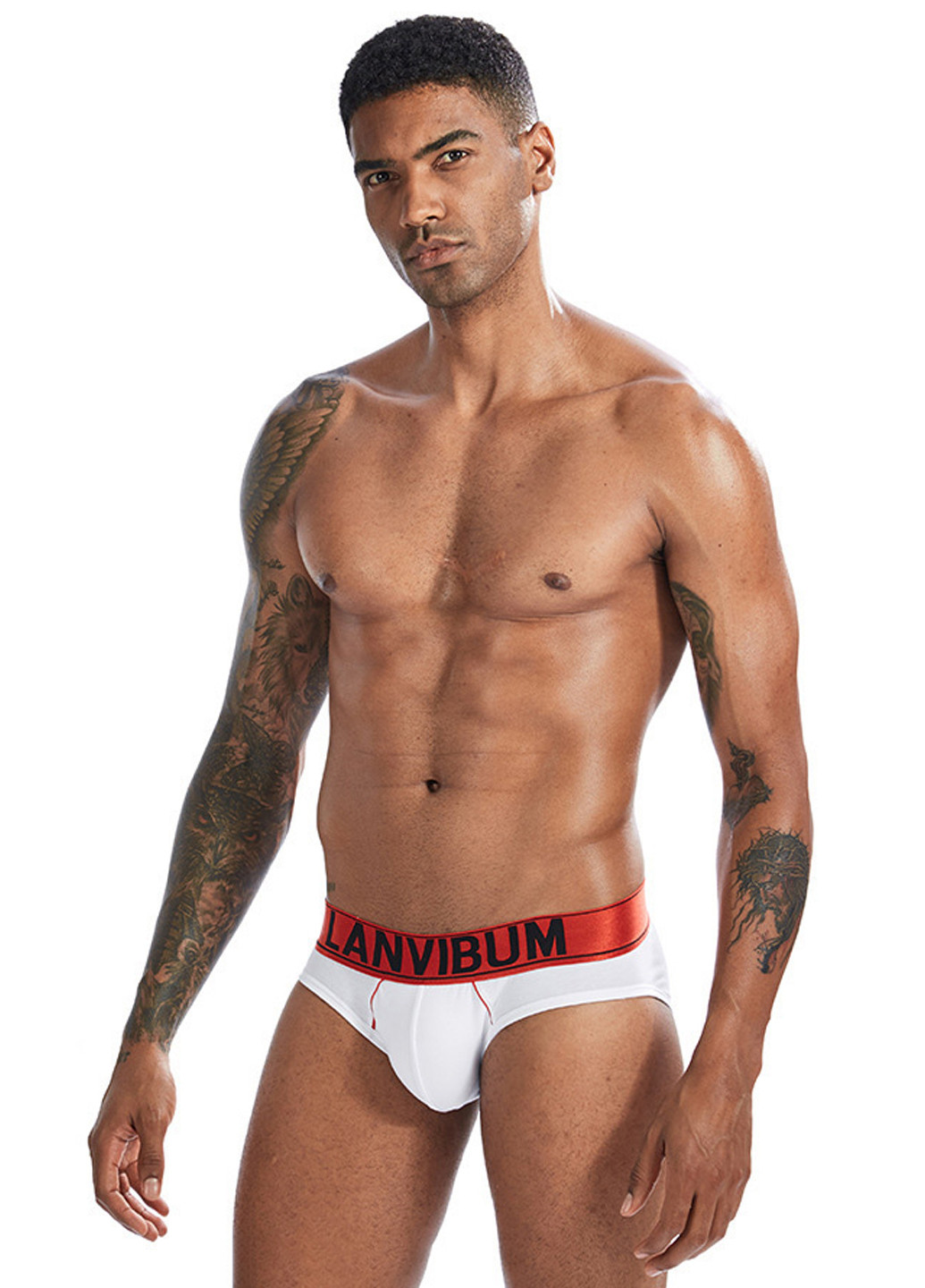 Мужские трусы брифы Белый Брендовые мужские трусы Lanvibum (260360089)