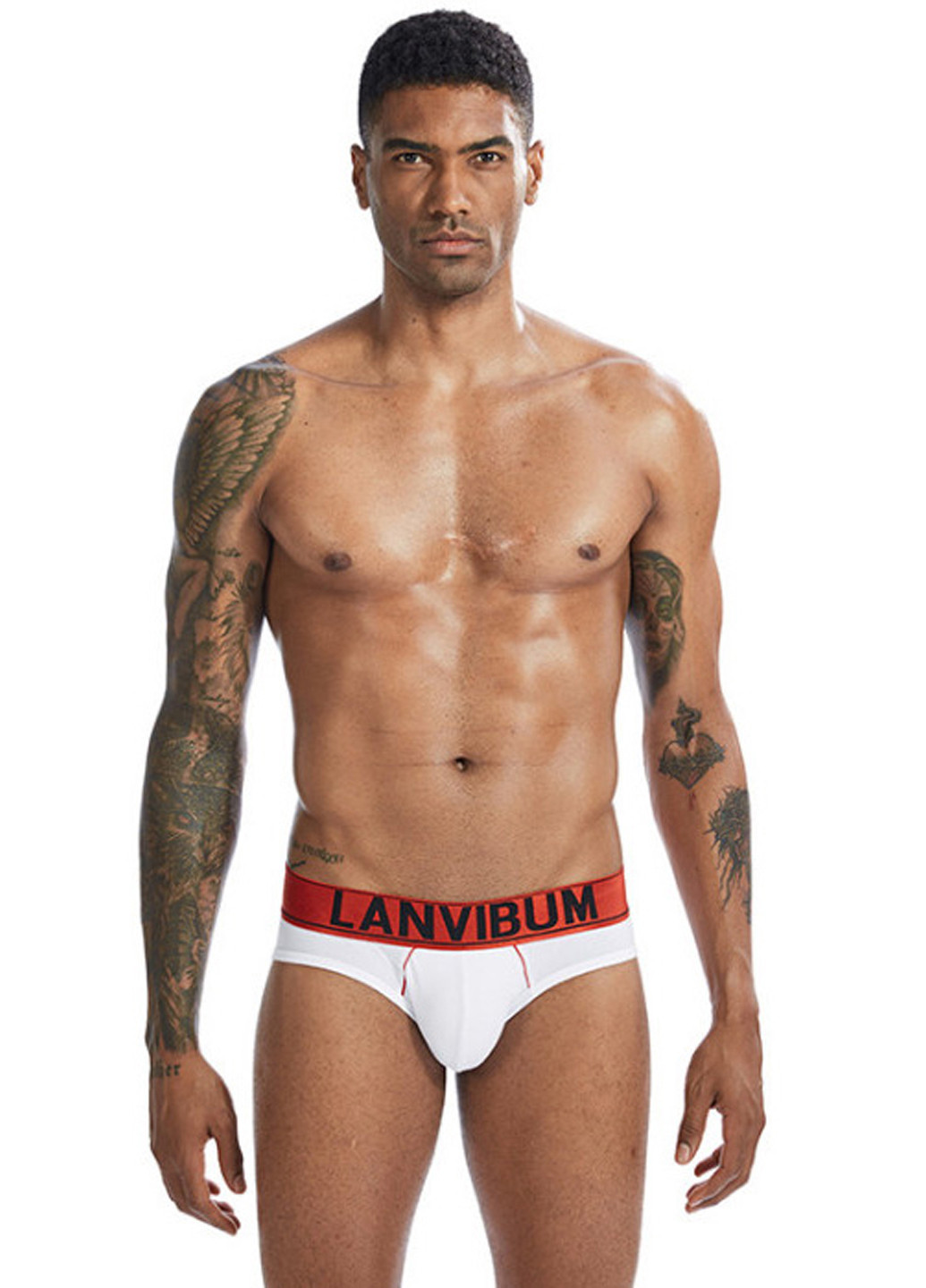 Мужские трусы брифы Белый Брендовые мужские трусы Lanvibum (260360089)