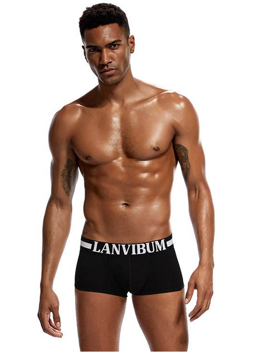 Мужские трусы боксеры Черный Мужское белье Lanvibum (194815140)