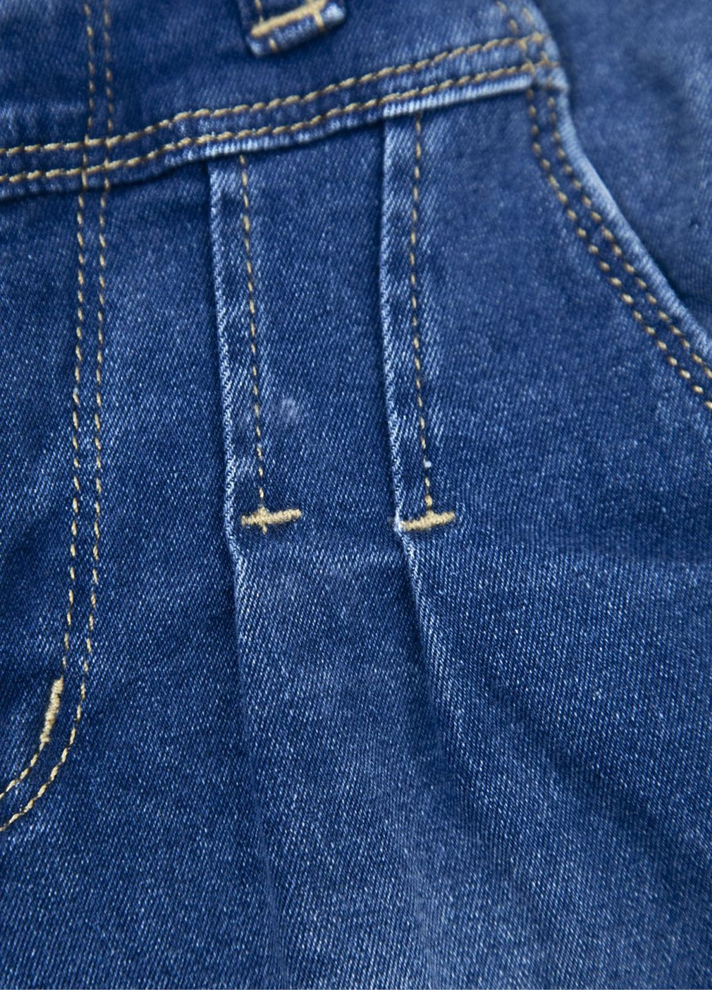 Синие демисезонные зауженные джинсы для девочек зауженные синие с кокеткой Altun