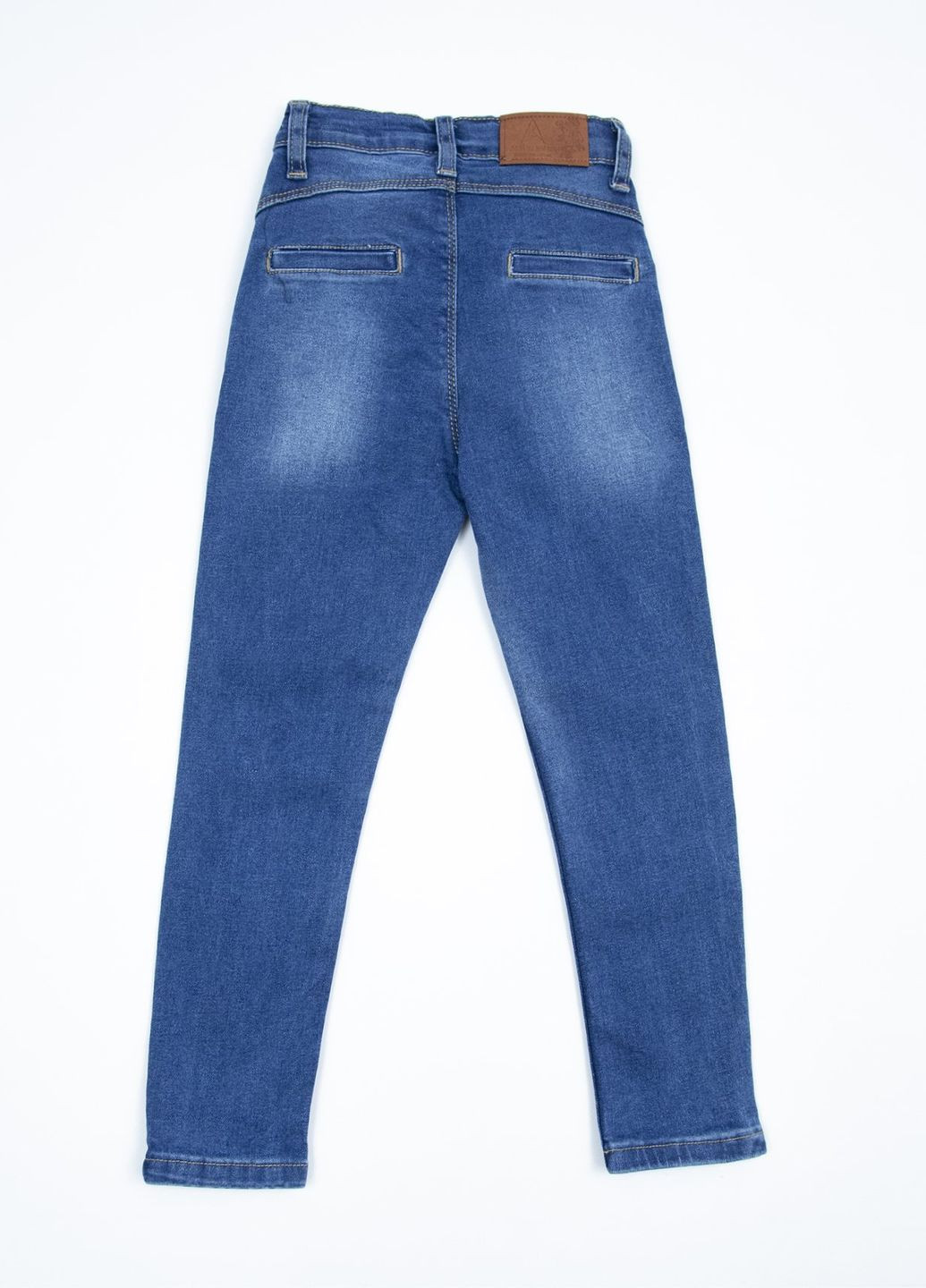 Синие демисезонные зауженные джинсы для девочек зауженные синие с кокеткой Altun