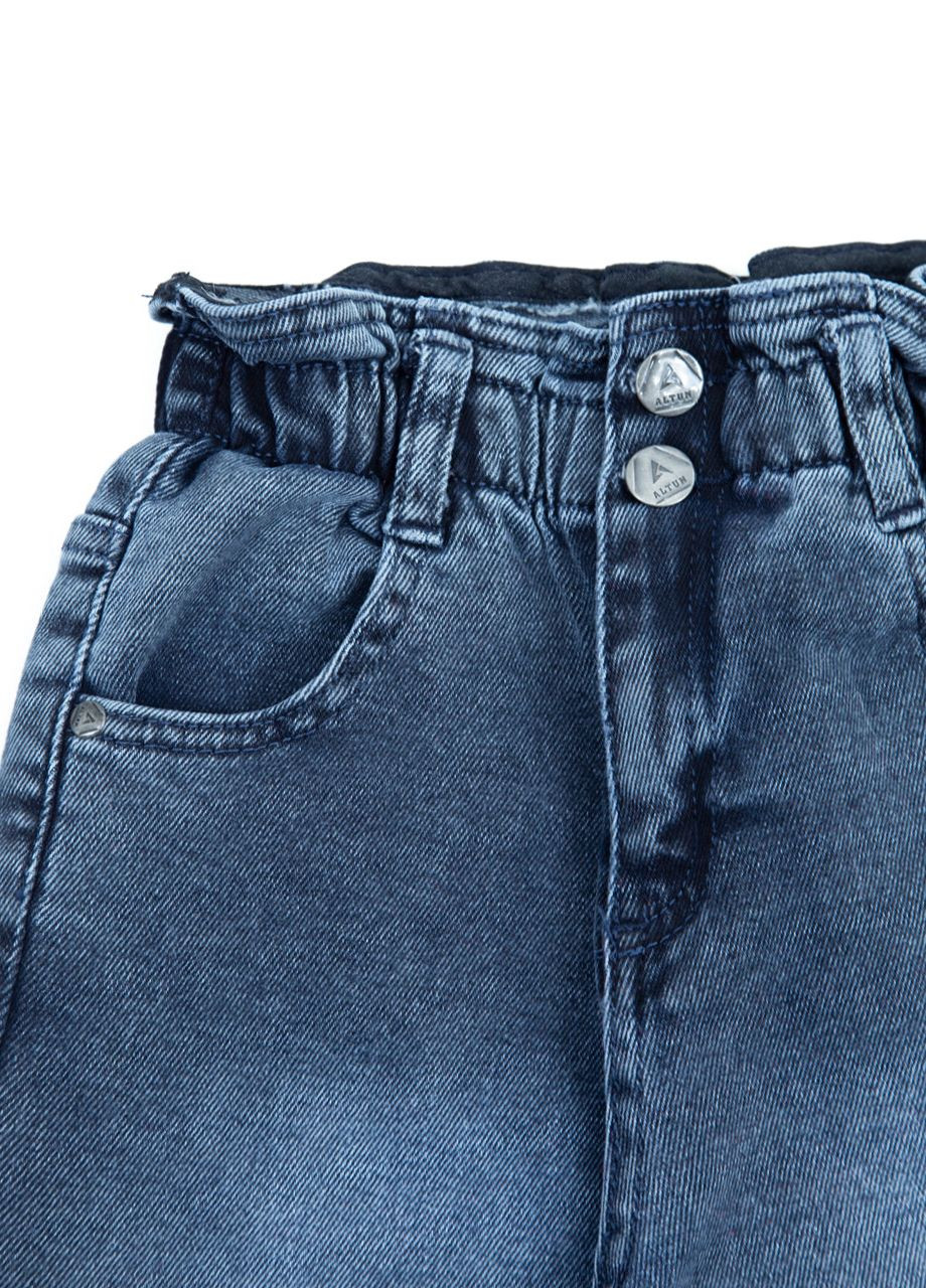 Серые демисезонные клеш джинсы для девочек широкие серые с резинкой Altun