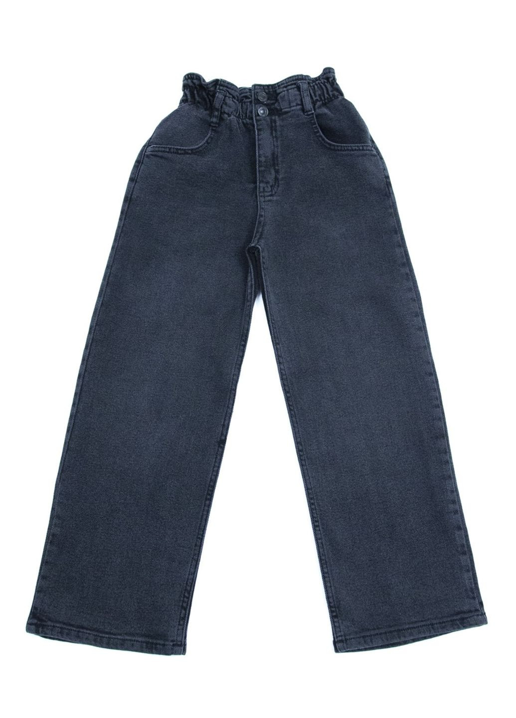 Серые демисезонные клеш джинсы для девочек широкие серые Altun