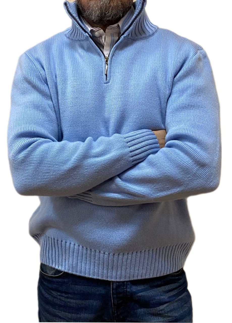 Блакитний зимовий вовняний светр Berta Lucci