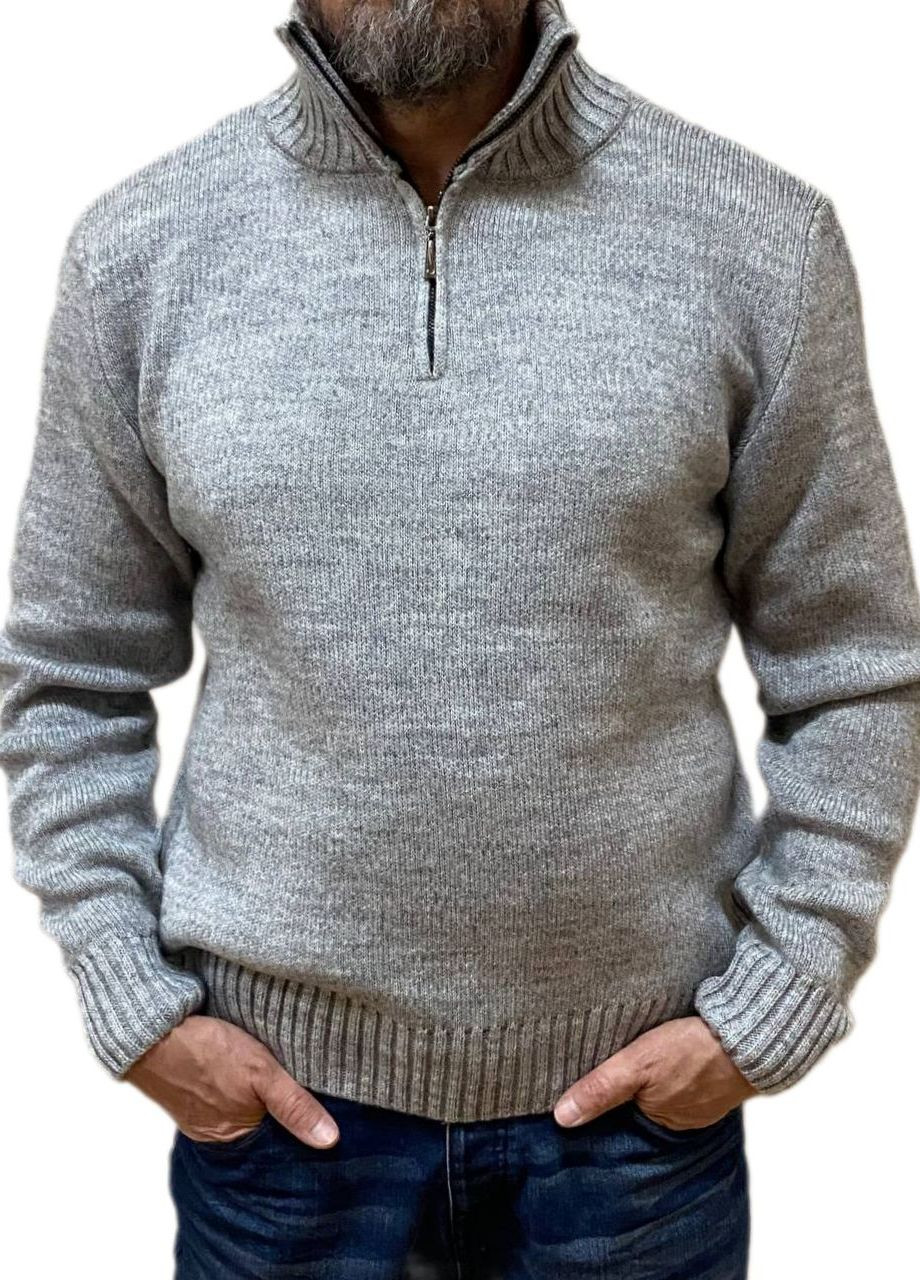 Сірий зимовий вовняний светр Berta Lucci