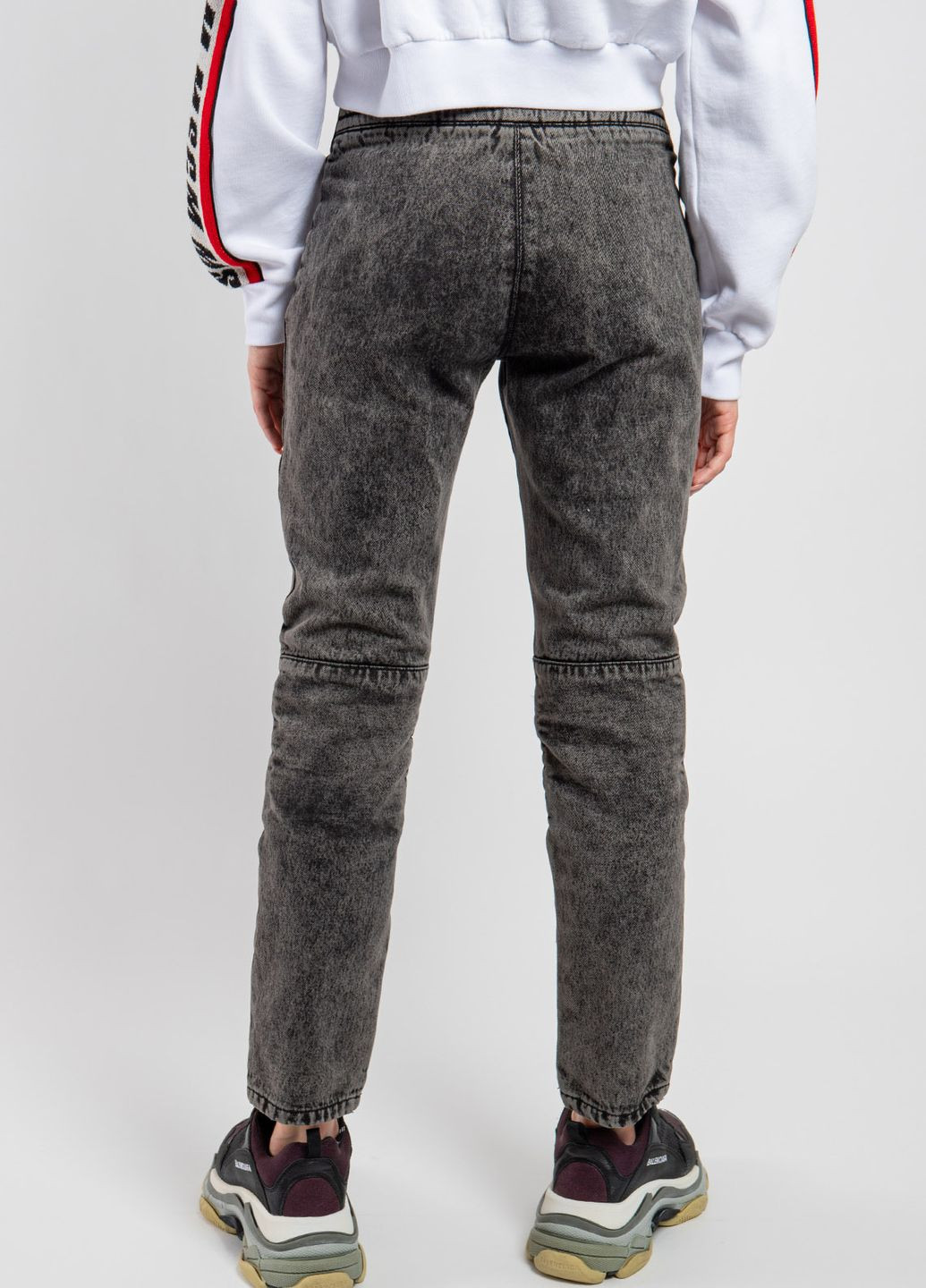 Серые джинсы с завышенной талией MSGM - (260391579)