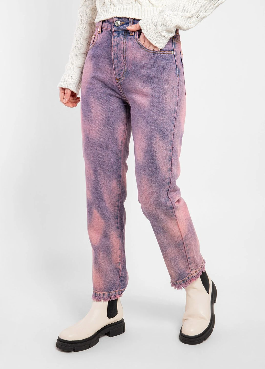 Розовые укороченные джинсы MSGM - (260391556)