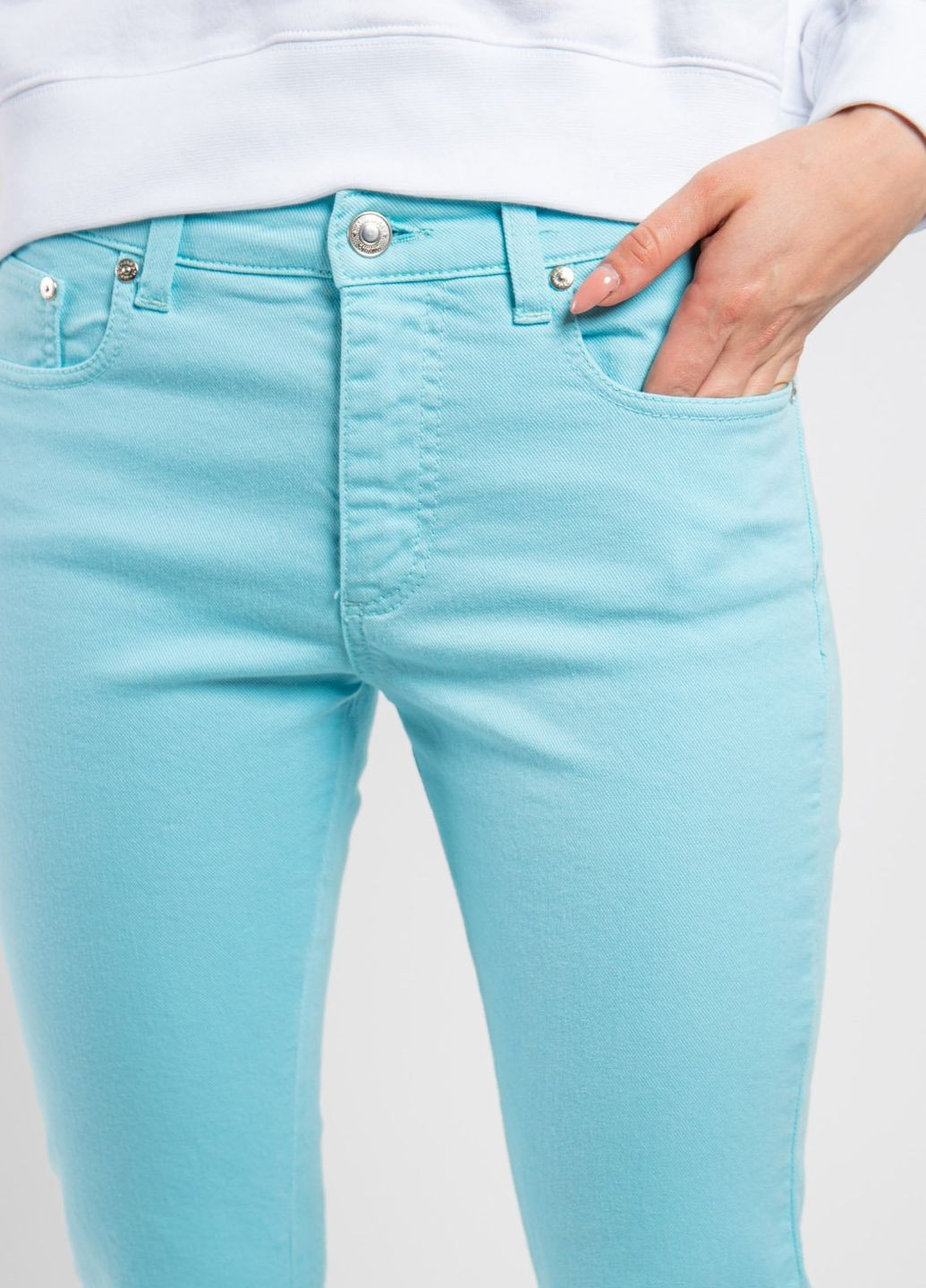 Голубые укороченные джинсы MSGM - (260391578)
