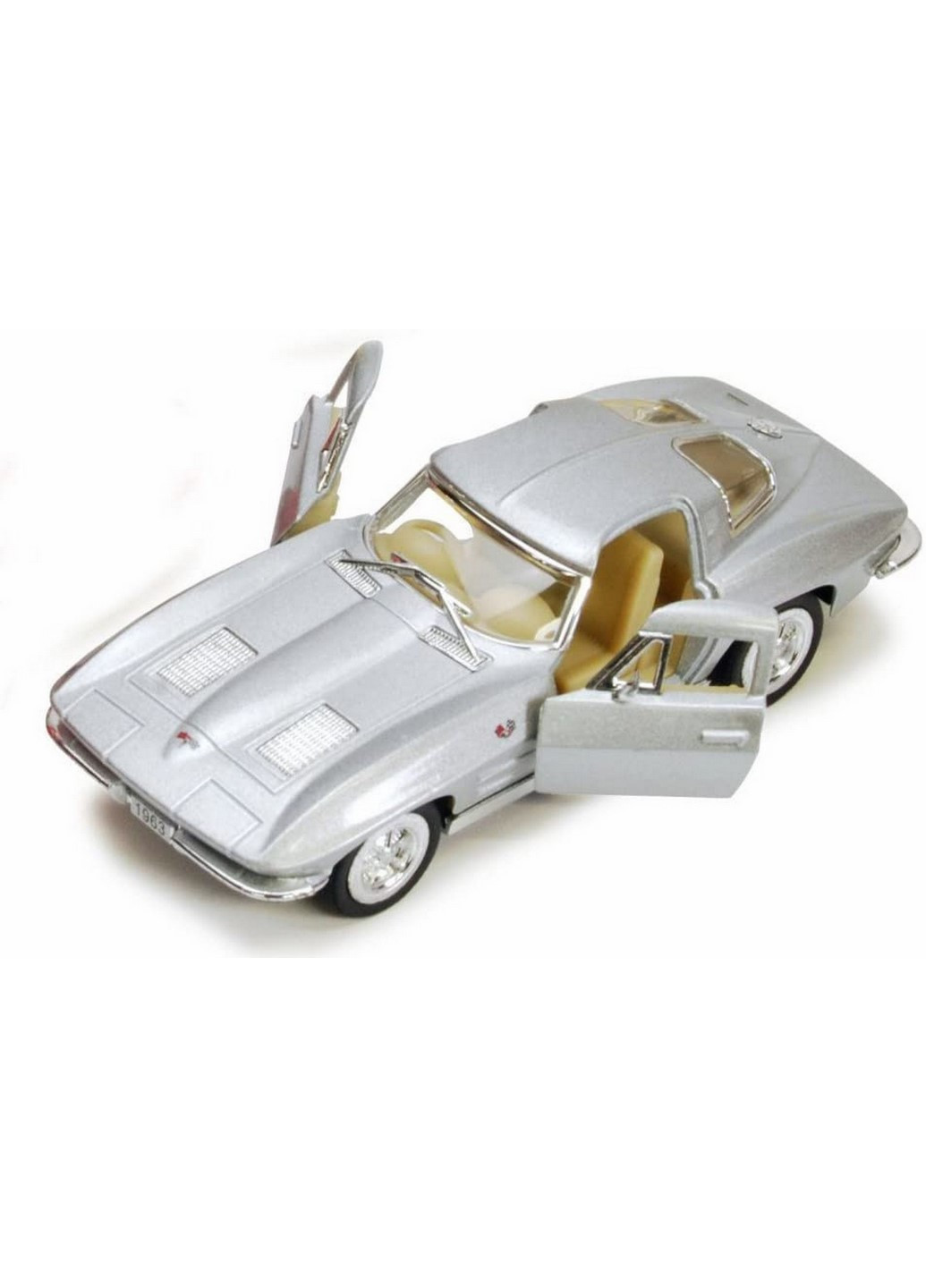 Машинка Corvette "Sting Rey" 1963 KT5358W інерційна, 1:32 (Жовтий) Kinsmart (260376876)