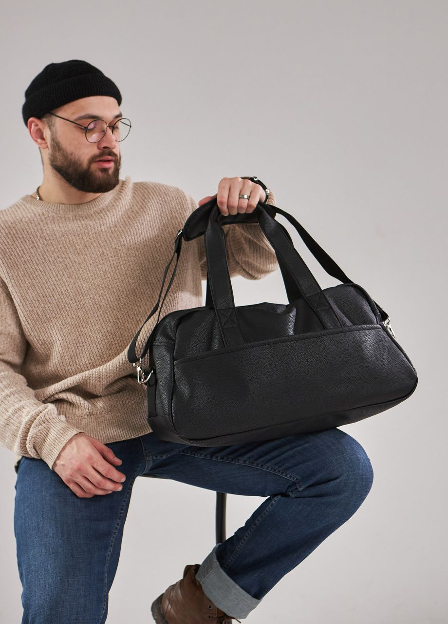 Сумка через плечо повседневная черная экокожа универсальная модель 24L Black на 2 отделения No Brand Сумка М (260396276)