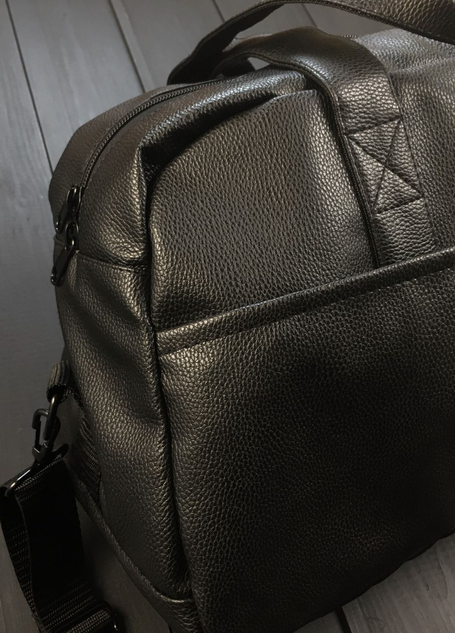Сумка через плечо повседневная черная экокожа универсальная модель 24L Black на 2 отделения No Brand Сумка М (260396276)