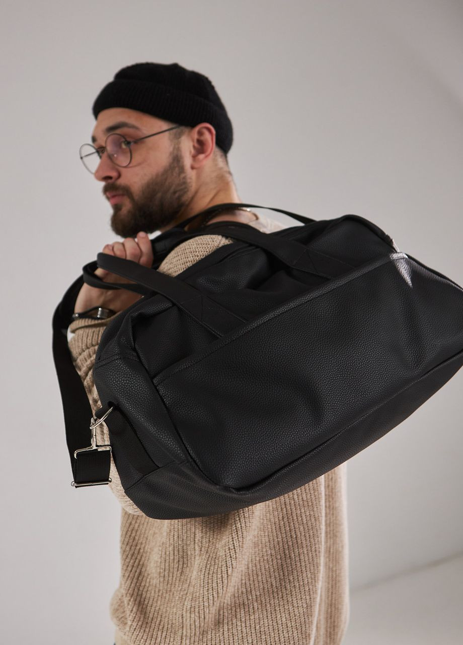 Сумка через плечо повседневная черная экокожа универсальная модель 24L Black на 2 отделения No Brand Сумка М (260396276)