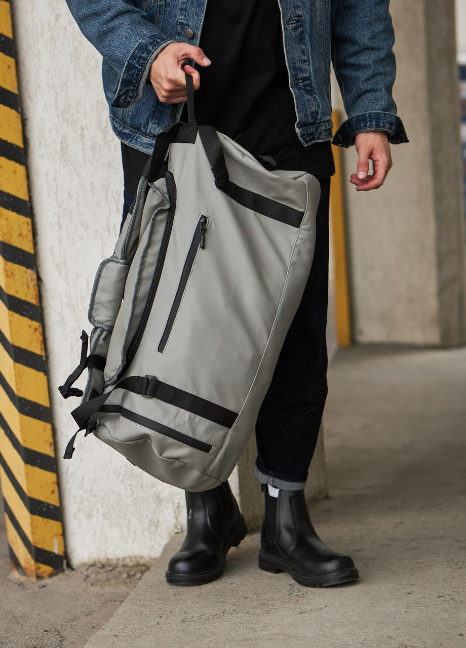 Багатофункціональна сумка-рюкзак з кишенею для взуття 37L на 3 відділення, в сірому кольорі No Brand сумка barrel (260396312)