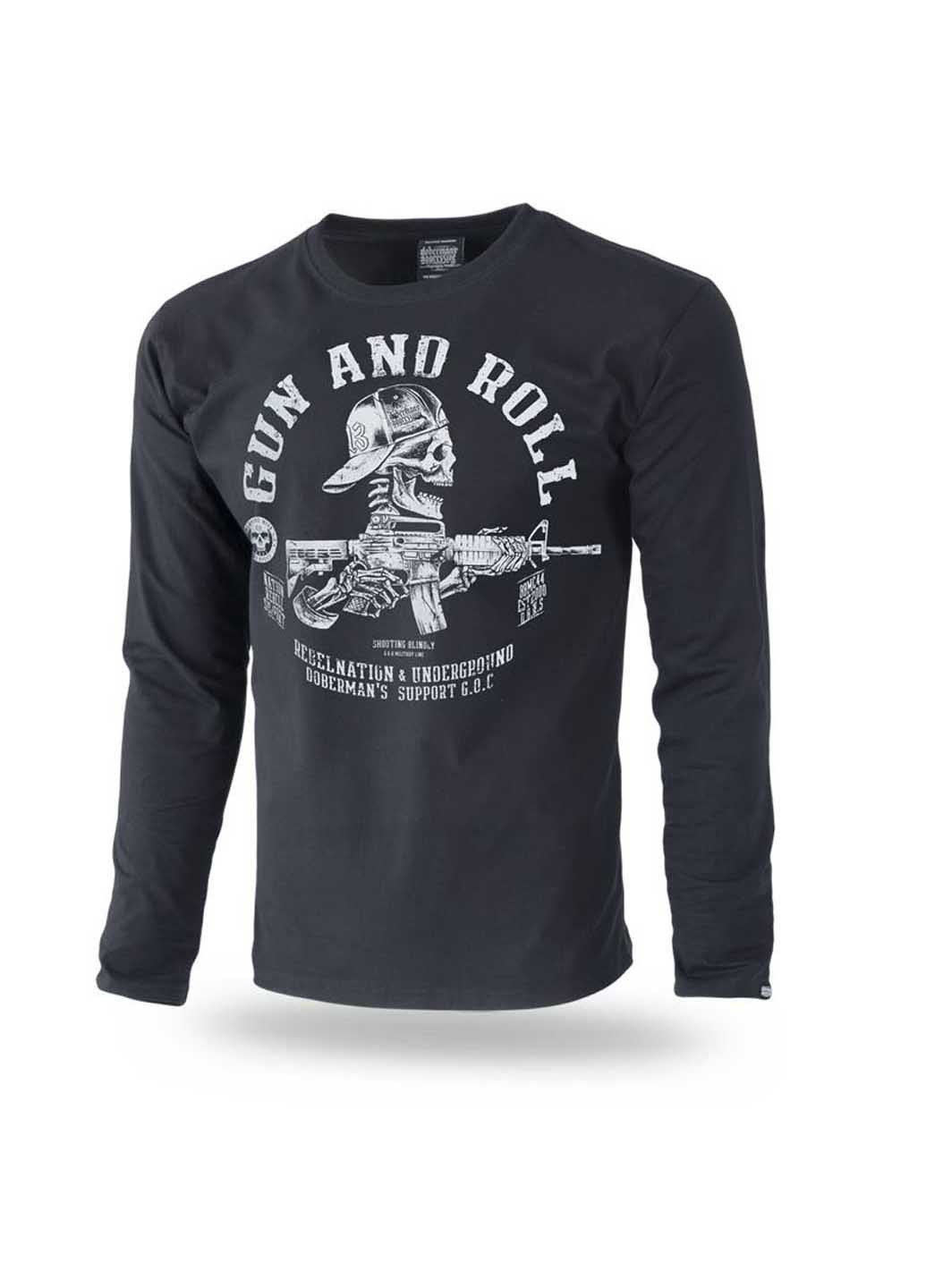 Черный демисезонный кэжуал лонгслив Dobermans Aggressive