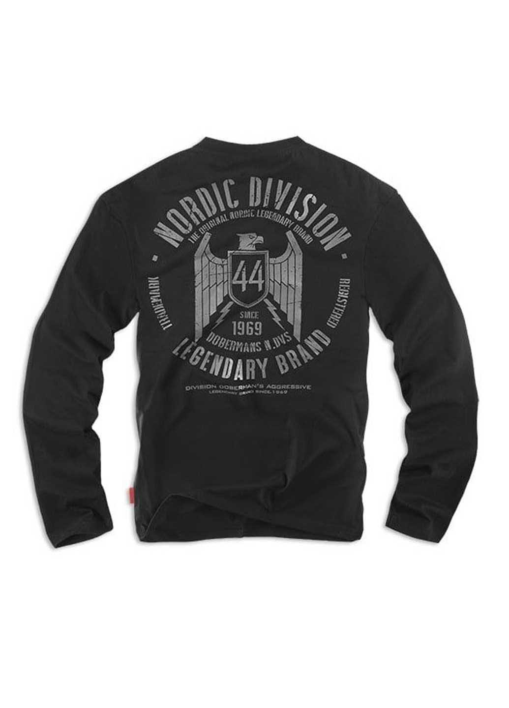 Черный демисезонный кэжуал лонгслив Dobermans Aggressive