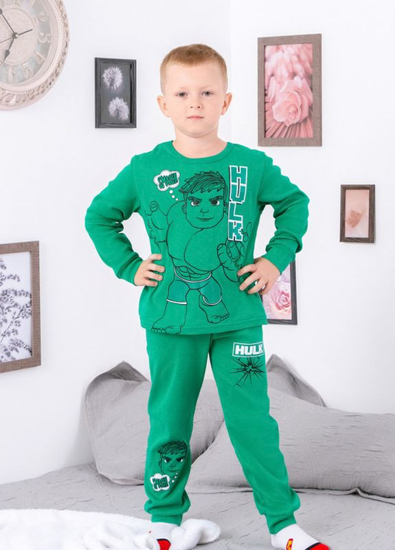Зеленая всесезон пижама для мальчика зеленый носи своё (6076-008-33-4-v26) свитшот + брюки Носи своє