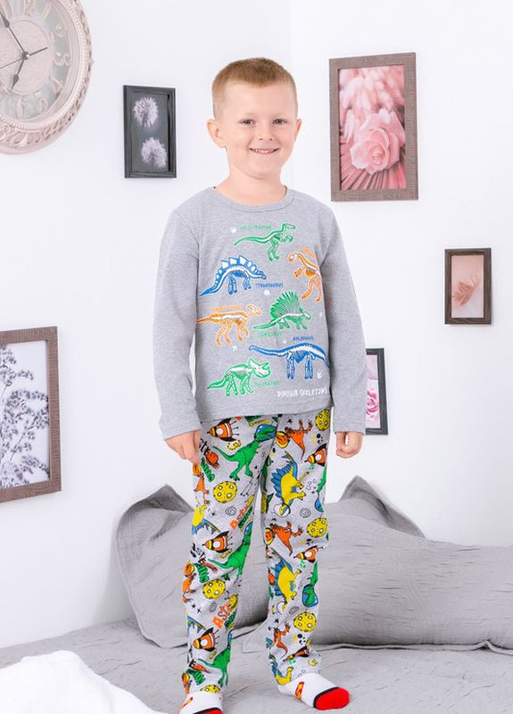 Сіра всесезон піжама для хлопчика сірий носи своє (6347-002-33-4-v3) свитшот + брюки Носи своє