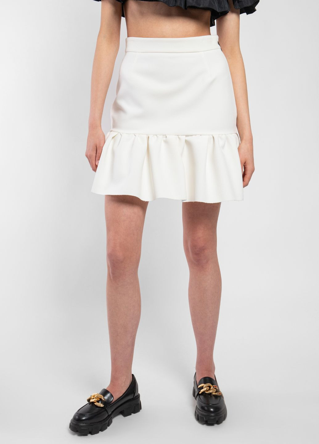 Белая кэжуал однотонная юбка MSGM