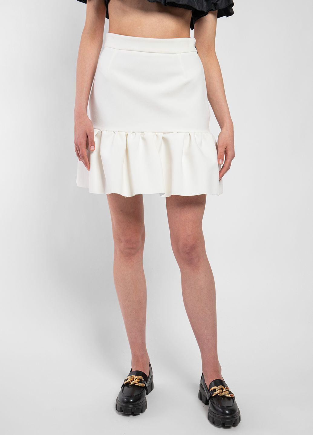 Белая кэжуал однотонная юбка MSGM