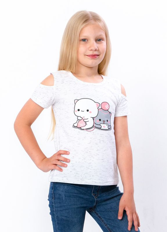 Белая летняя футболка для дівчинки білий носи своє (6147-070-33-1-v1) Носи своє