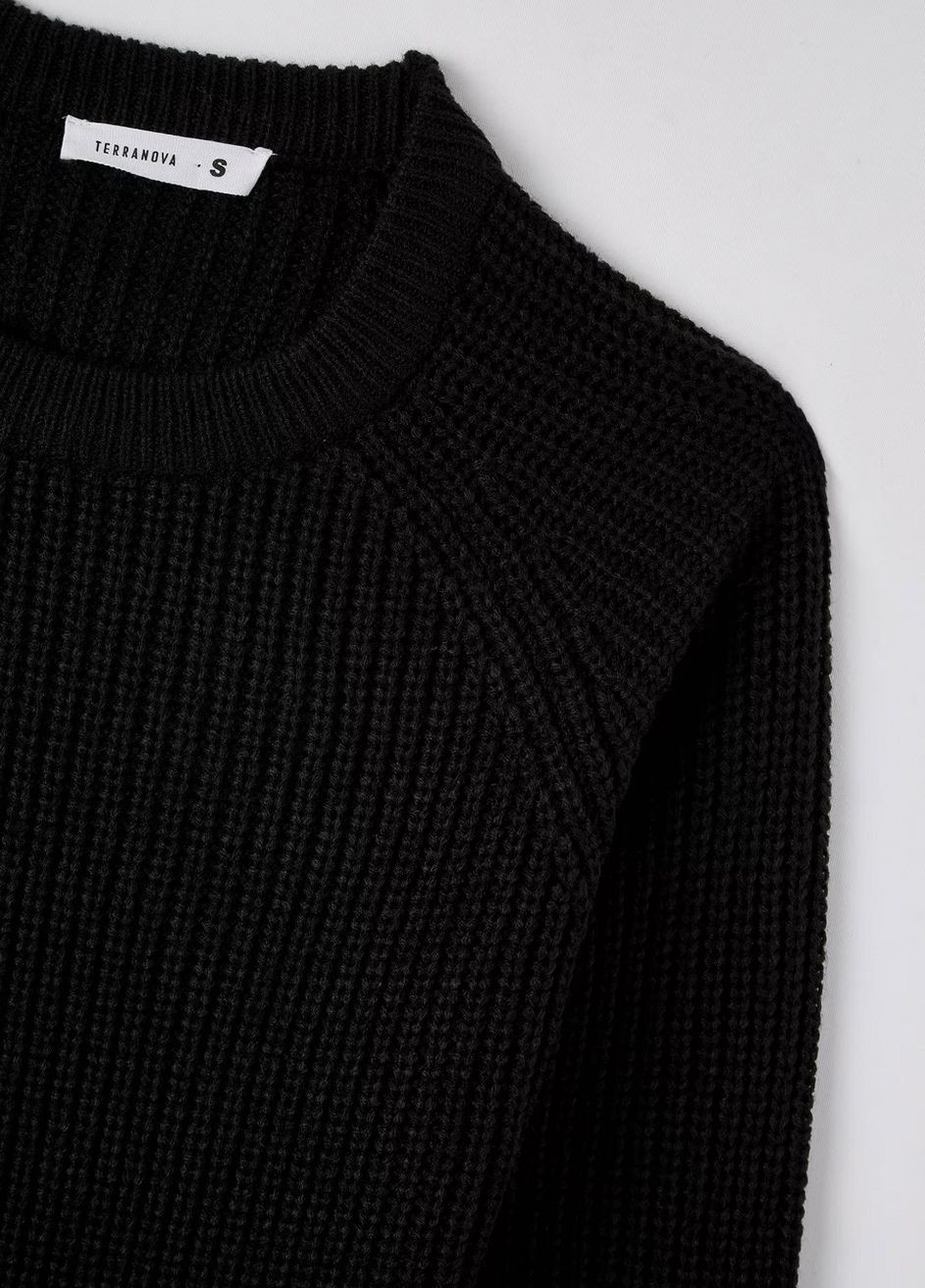 Черный зимний свитер жен Terranova