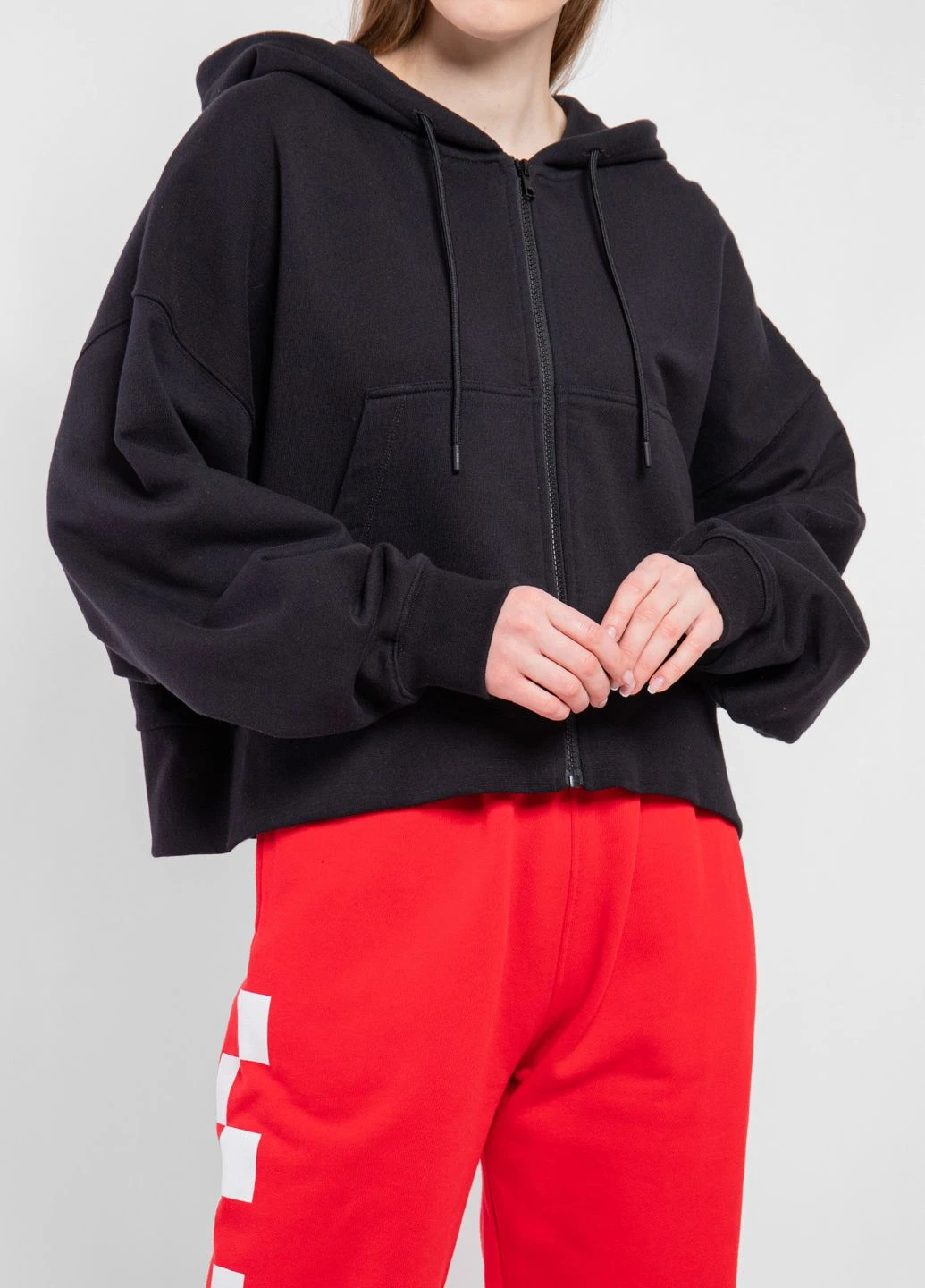 Черная спортивная кофта с капюшоном MSGM (260394584)