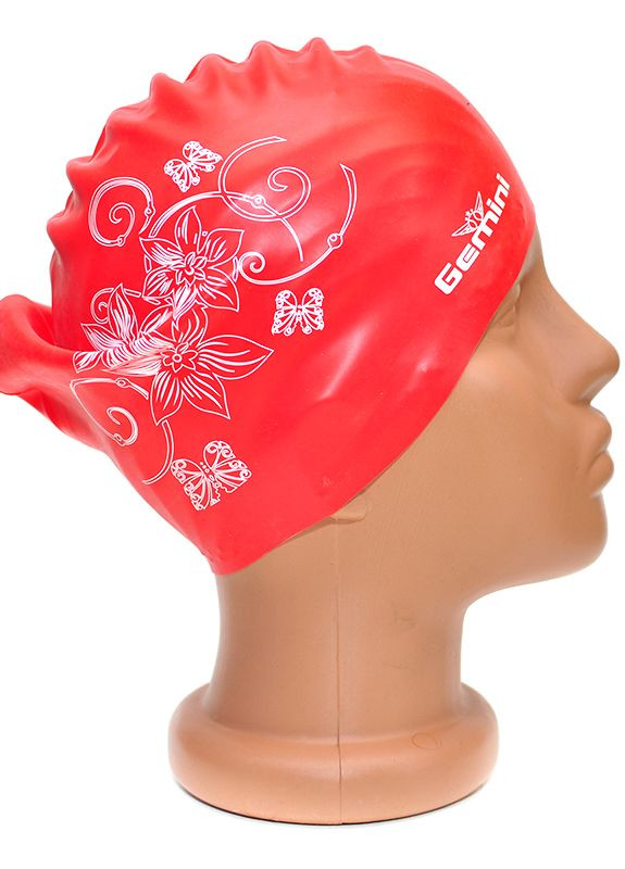 Шапочка для плавания на длинные волосы Onesize Красная Gemini (260394661)