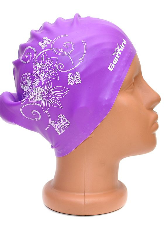 Шапочка для плавания на длинные волосы Onesize Фиолетовая Gemini (260394656)