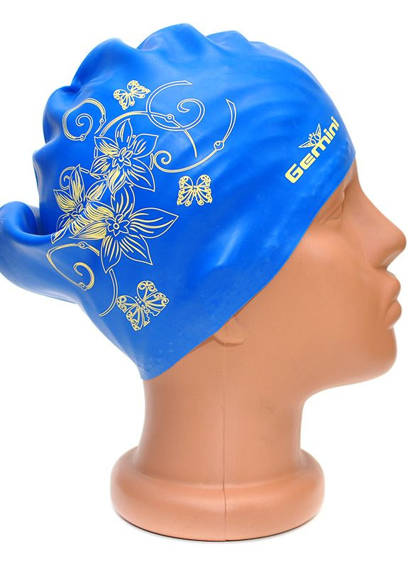 Шапочка для плавания на длинные волосы Onesize Синяя Gemini (260394658)