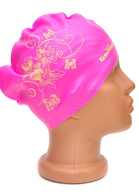 Шапочка для плавания на длинные волосы Onesize Розовая Gemini (260394660)